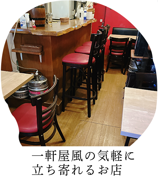 一軒家風の気軽に立ち寄れるお店 